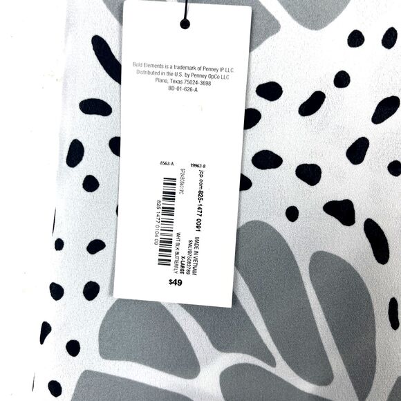 Bold Elements Cold Shoulder Blouse Women’s SZ XL Black Gray Gold Chain Boho Chic - Picture 7 of 10